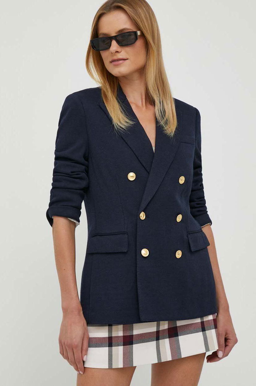 Куртка Polo by Ralph Lauren Double-Breasted Wool-Blend Blazer темно-синій | 211910134