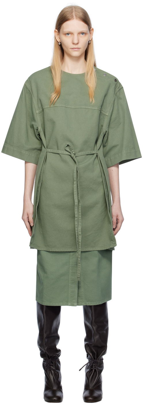 плаття LEMAIRE Boxy Denim Midi Dress Зелений | TO1129 LD1002