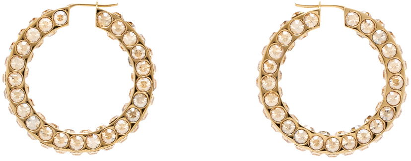 Сережки Amina Muaddi Muaddi Big Crystal Hoop Earrings Жовтий | JAH HOOP BIG
