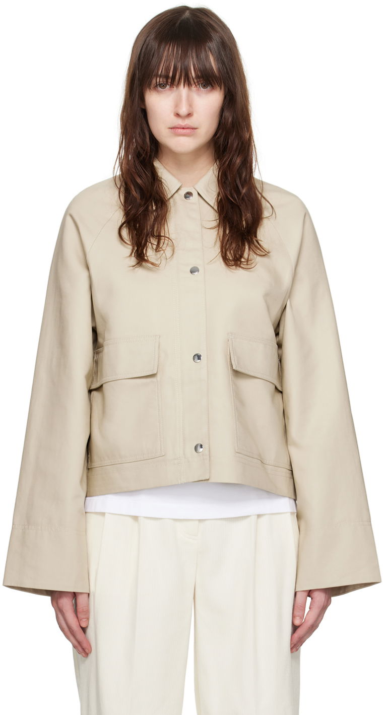 Куртка TOTEME TOTEME Cropped Flap Pocket Jacket бежевий | 243-WRO0129-FB0198
