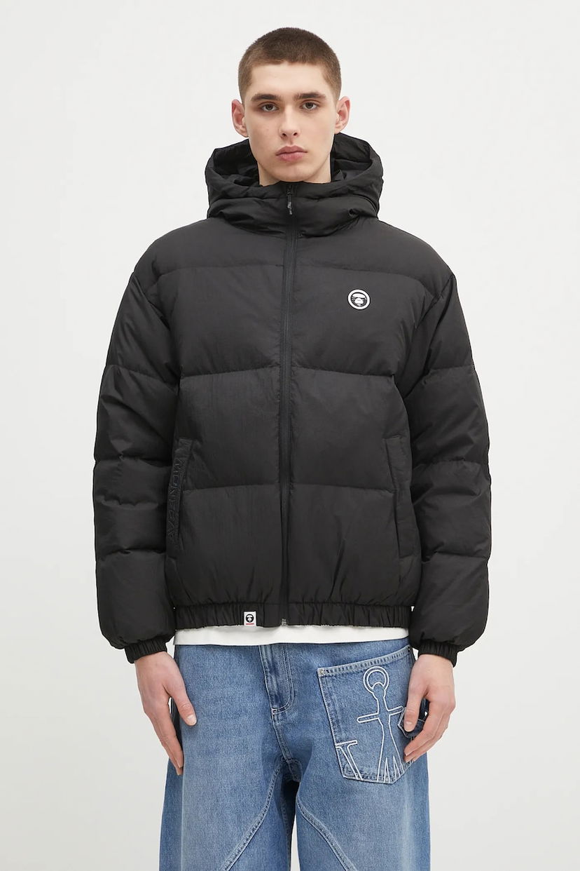Пуховик AAPE by A Bathing Ape AAPE Now Down Jacket чорний | AAPDNM7654XXN