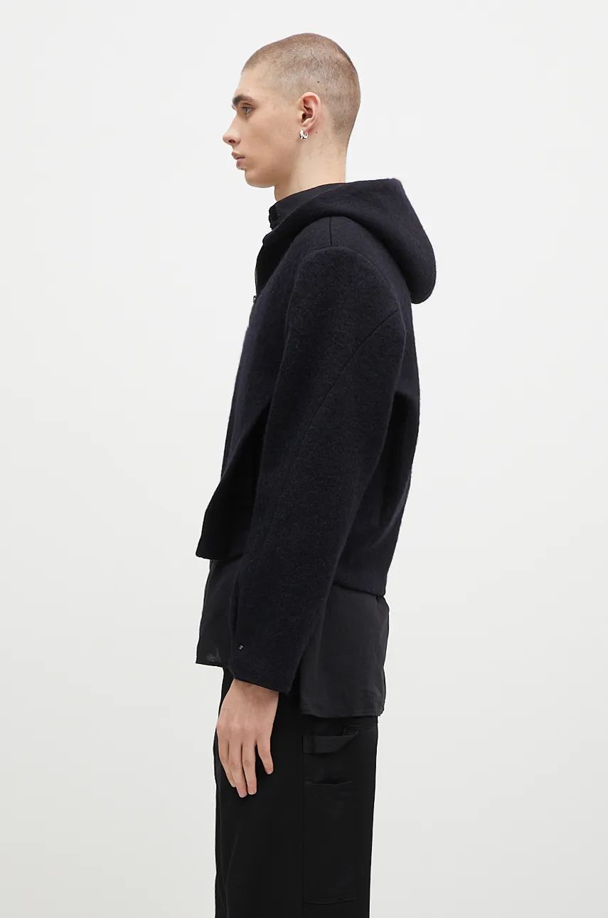 Світшоти ADER ERROR Oversize Wool Blend Cropped Hoodie чорний | BN01FWJK1301BK, 1