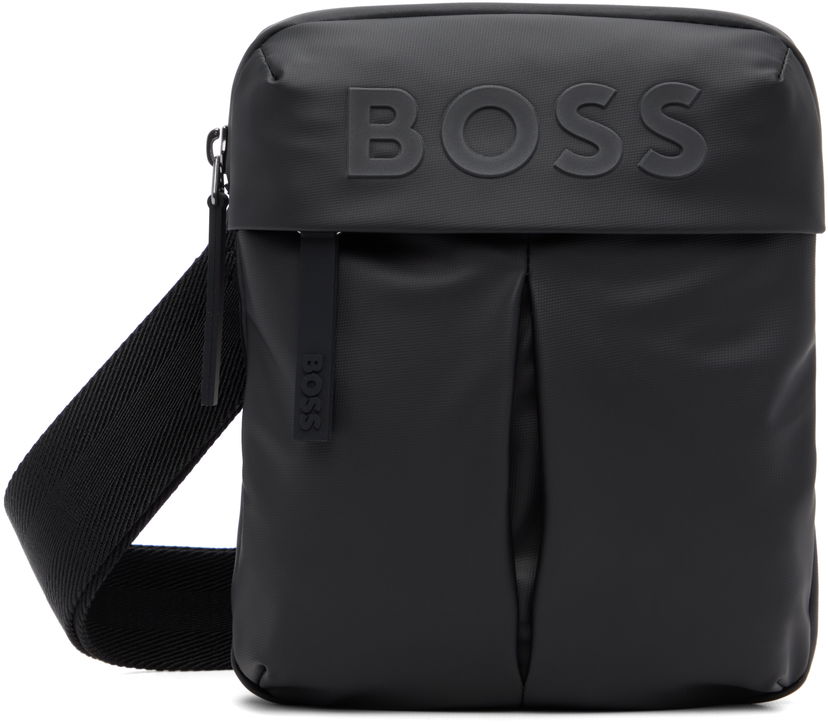 Сумка BOSS Bonded-Logo Shoulder Bag чорний | 50548089
