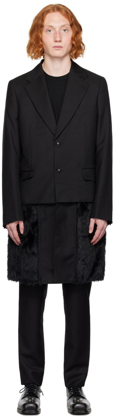 Пальто Comme des Garçons Layered Faux-Fur Coat чорний | PL-J029-051-1-1