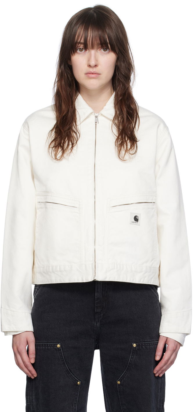 Куртка Carhartt WIP Women's Cropped Organic Cotton Zip-Up Jacket білий | I033568 D602
