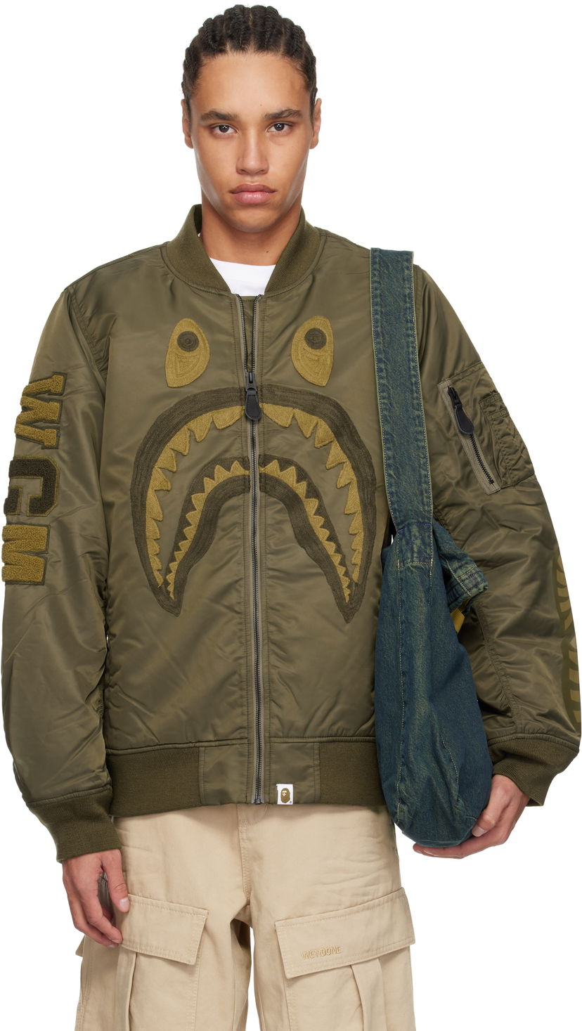 Куртка бомбер BAPE BAPE Shark MA-1 Bomber Jacket Зелений | 001HJK801006M
