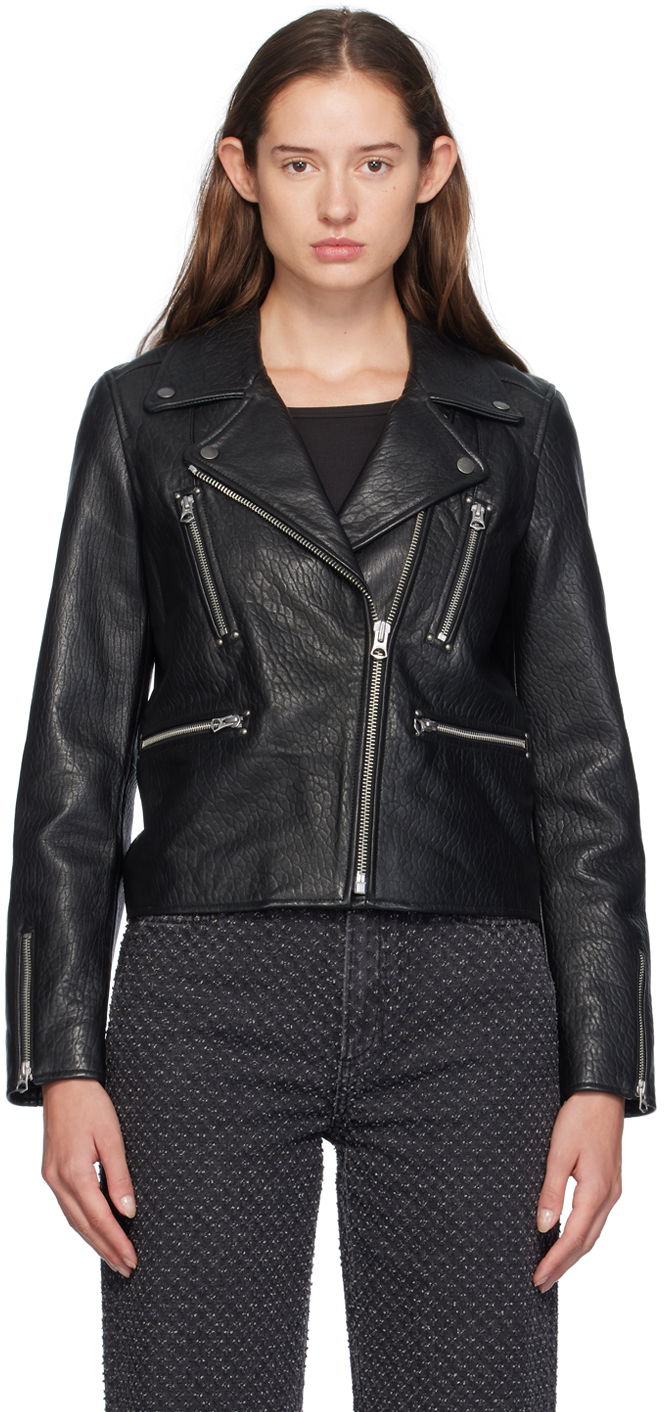 Куртка rag & bone rag & bone Arrow Leather Jacket чорний | WAW24F2012BU12