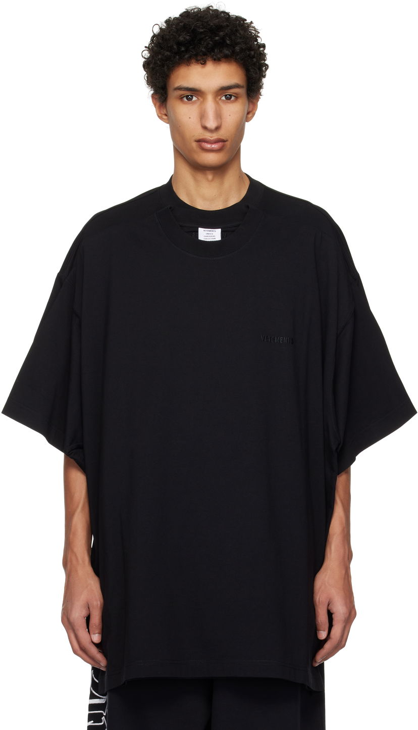 Футболка VETEMENTS Vetements Merged Double Oversized T-Shirt чорний | UA66TR635B