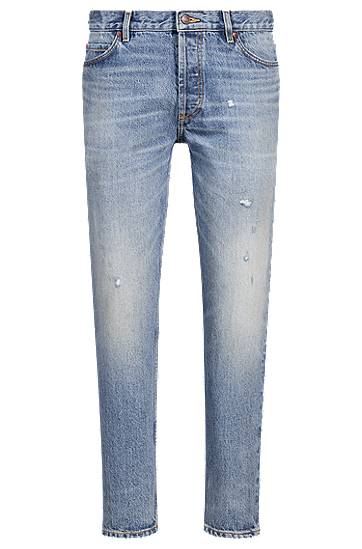 Джинси BOSS Tapered-Fit Rigid Denim Jeans Синій | 50537711