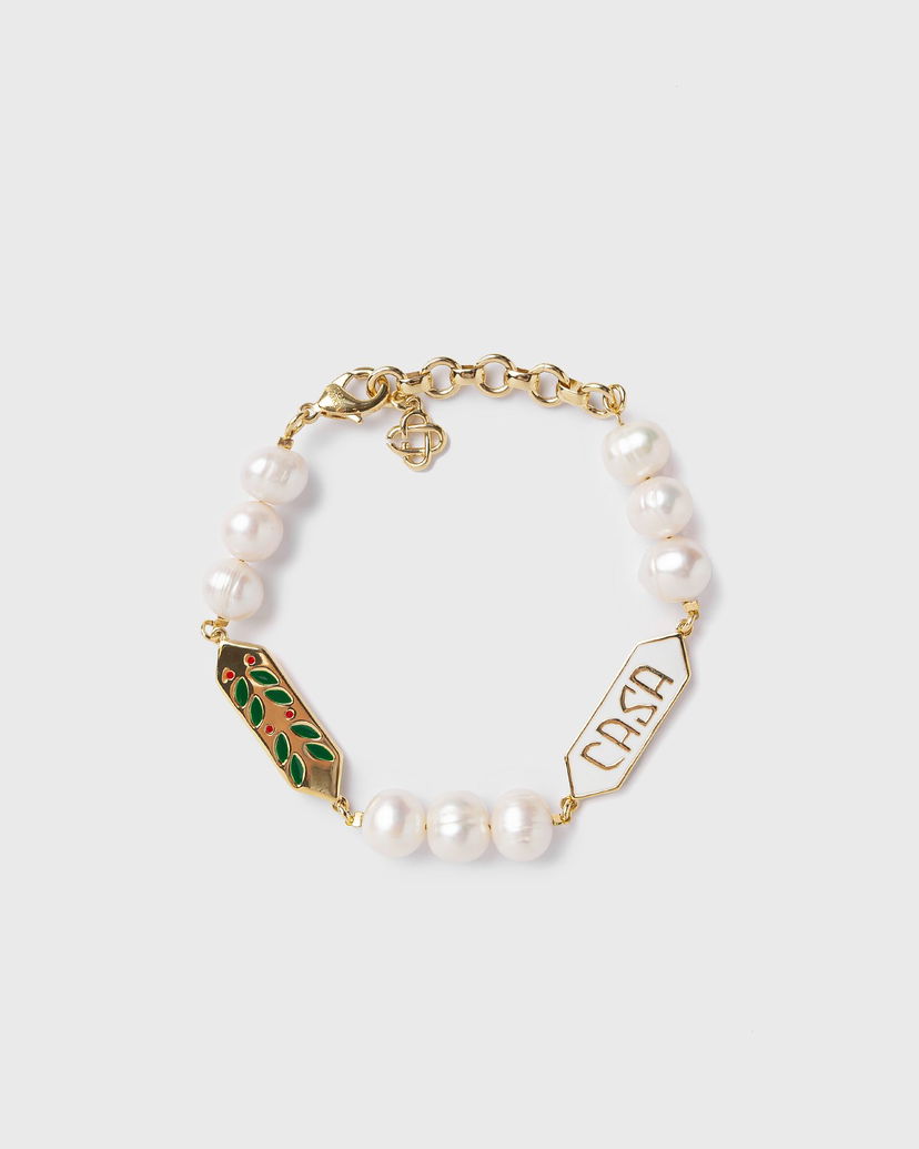 Браслет Casablanca Laurel Pearl Gold-Plated Bracelet білий | APF25-JW-091-01