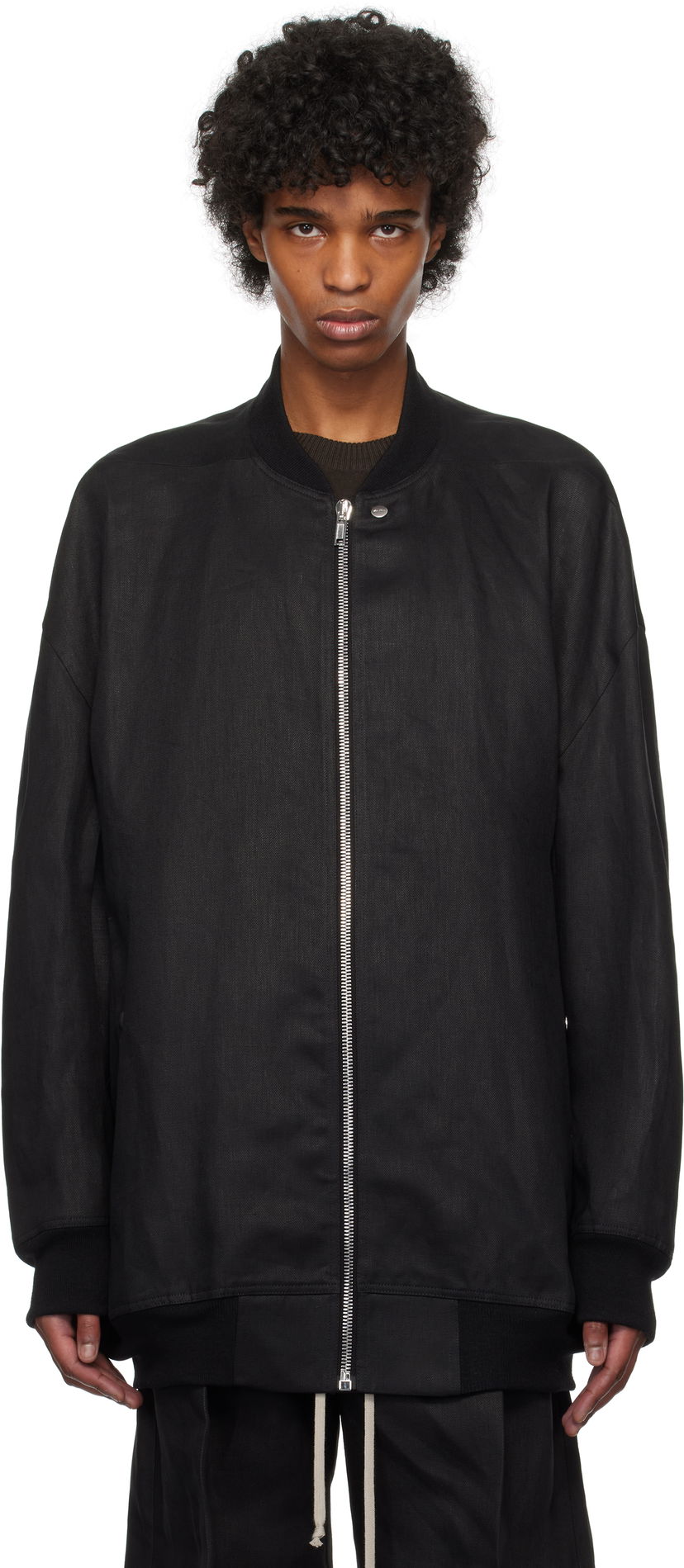 Куртка бомбер Rick Owens Rick Owens Hollywood Jumbo Flight Bomber Jacket чорний | RU01E5793 TWL
