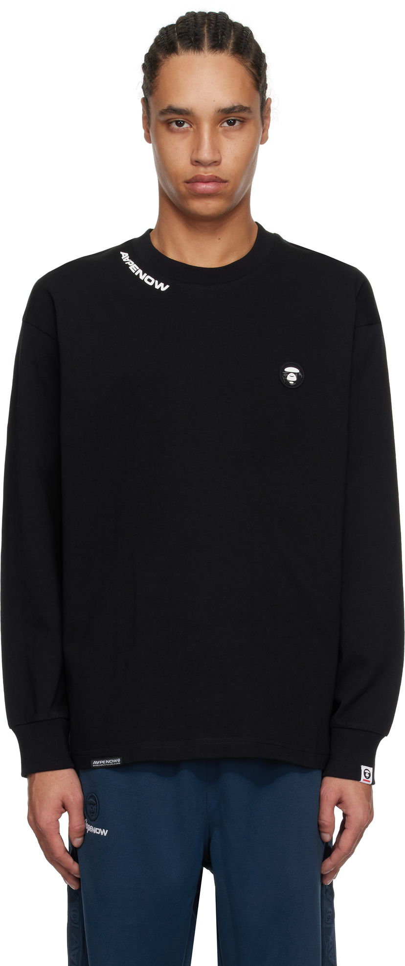 Світшоти AAPE by A Bathing Ape AAPE by A Bathing Ape 'AAPE Now' Long Sleeve T-Shirt чорний | AAPLTM1607XXNBKX