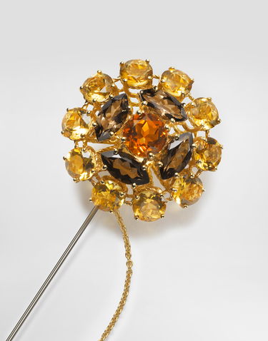 Pin Dolce & Gabbana Dolce & Gabbana Sicily Brooch with Madera Quartz, Smoky Quartz, and Citrines Жовтий | WPKN3GWYE01ZOO00, 2