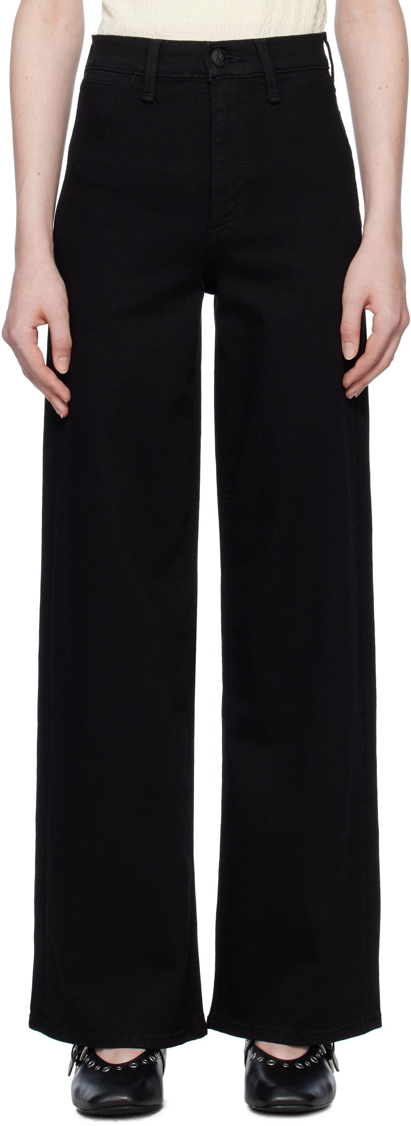 Джинси rag & bone rag & bone Hadley Wide Leg Jeans чорний | WDD24H3002EPBL