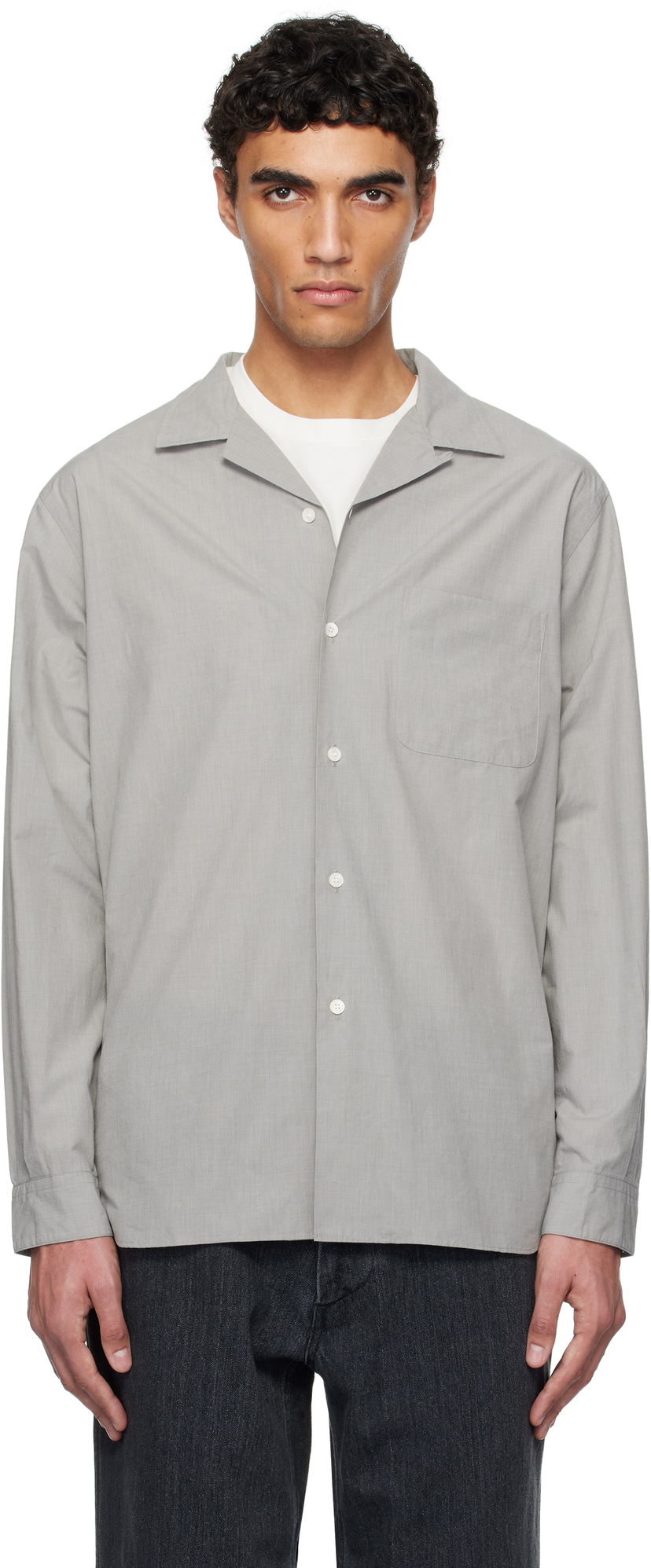 Сорочка NANAMICA nanamica Open Collar End-on-End Shirt Сірий | S25SG063U