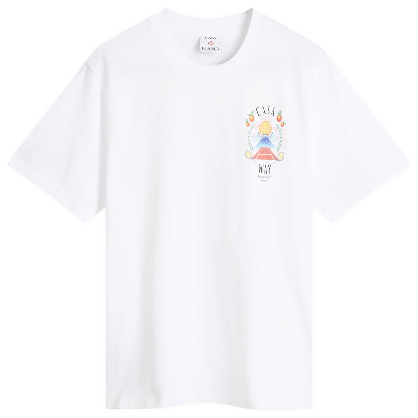 Футболка Casablanca Casablanca Casa Way Mountain Printed T-Shirt, Size Large білий | MPF25-JTS-001-08
