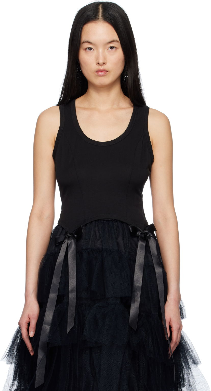Безрукавка Simone Rocha Simone Rocha Bow Tail Tank Top чорний | 5222 0571