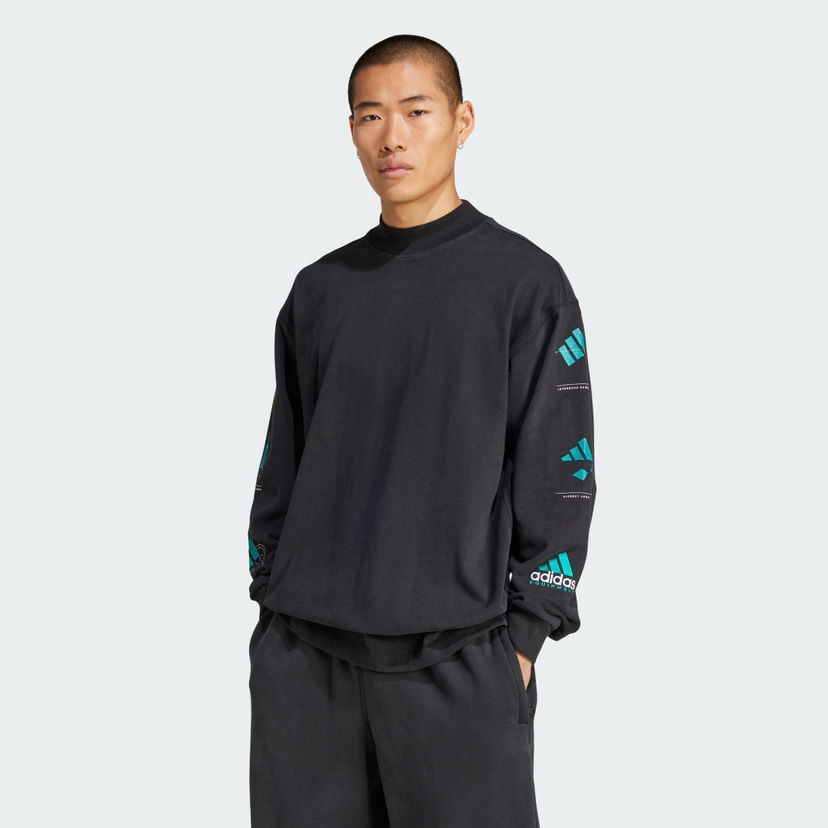 Світшоти adidas Performance EQT Long Sleeve Graphic Tee чорний | JN4849