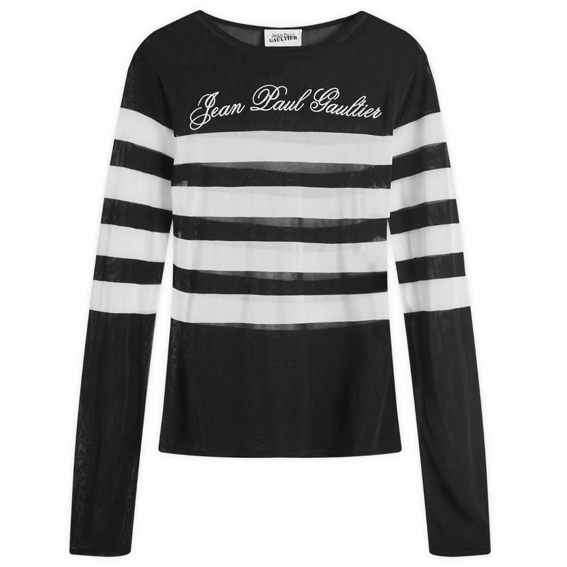 Cветр Jean Paul Gaultier Logo Knit Striped Sweater чорний | 2430FTO219BM0750001