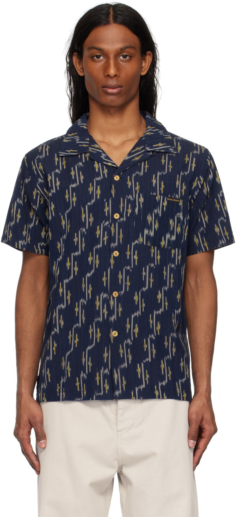 Сорочка Nudie Jeans Nudie Jeans Arvid Ikat Shirt темно-синій | 140879