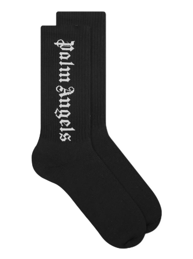 Шкарпетки Palm Angels Logo Socks чорний | PMRA001C99FAB0021001