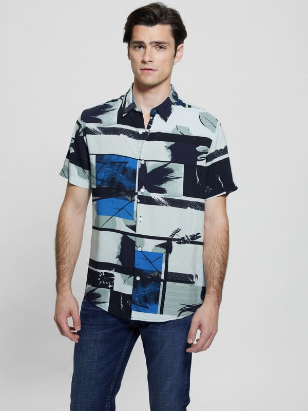 Сорочка GUESS All Over Print Shirt чорний | M4GH64WD4Z2, 0