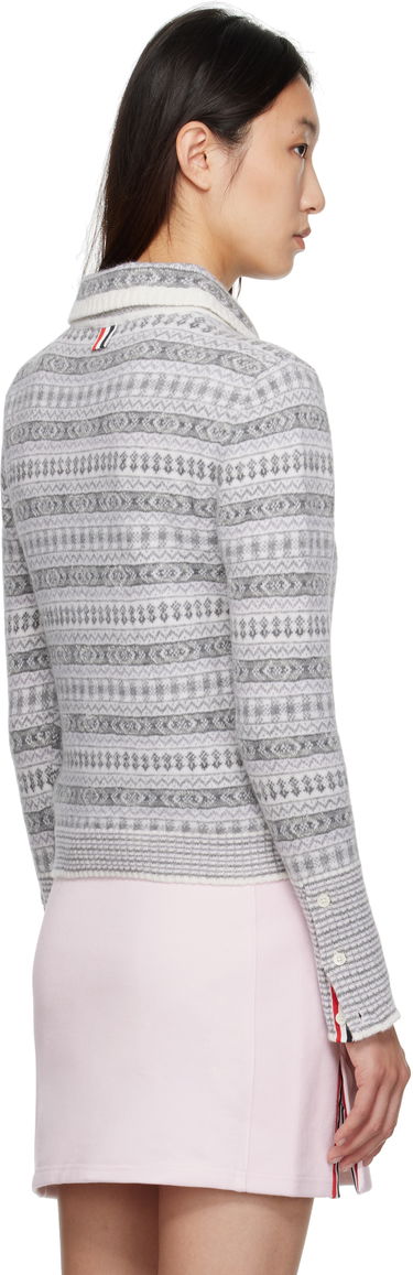 Cветр Thom Browne Thom Browne Wool Flannel & Mohair Jacquard Sweater Сірий | FKA497A-Y1029, 2
