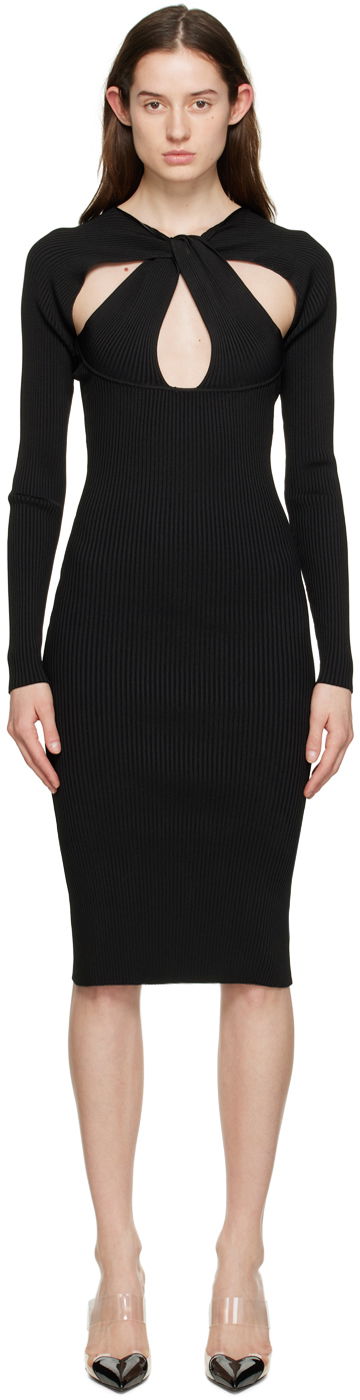 плаття Coperni Twisted Cutout Midi Dress чорний | COPML39600