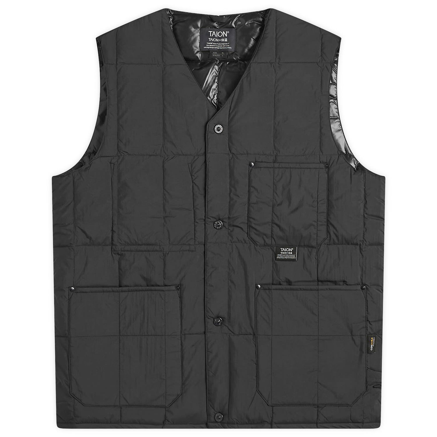 Жилет TAION Work V-Neck Button Down Vest, Size Small чорний | TAION-001BWK-BLK, 0