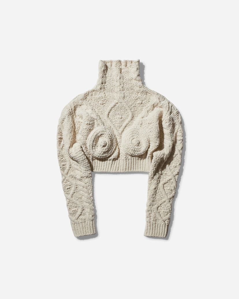 Cветр Jean Paul Gaultier Conical Turtleneck Sweater бежевий | 2431FPL058-M081 64