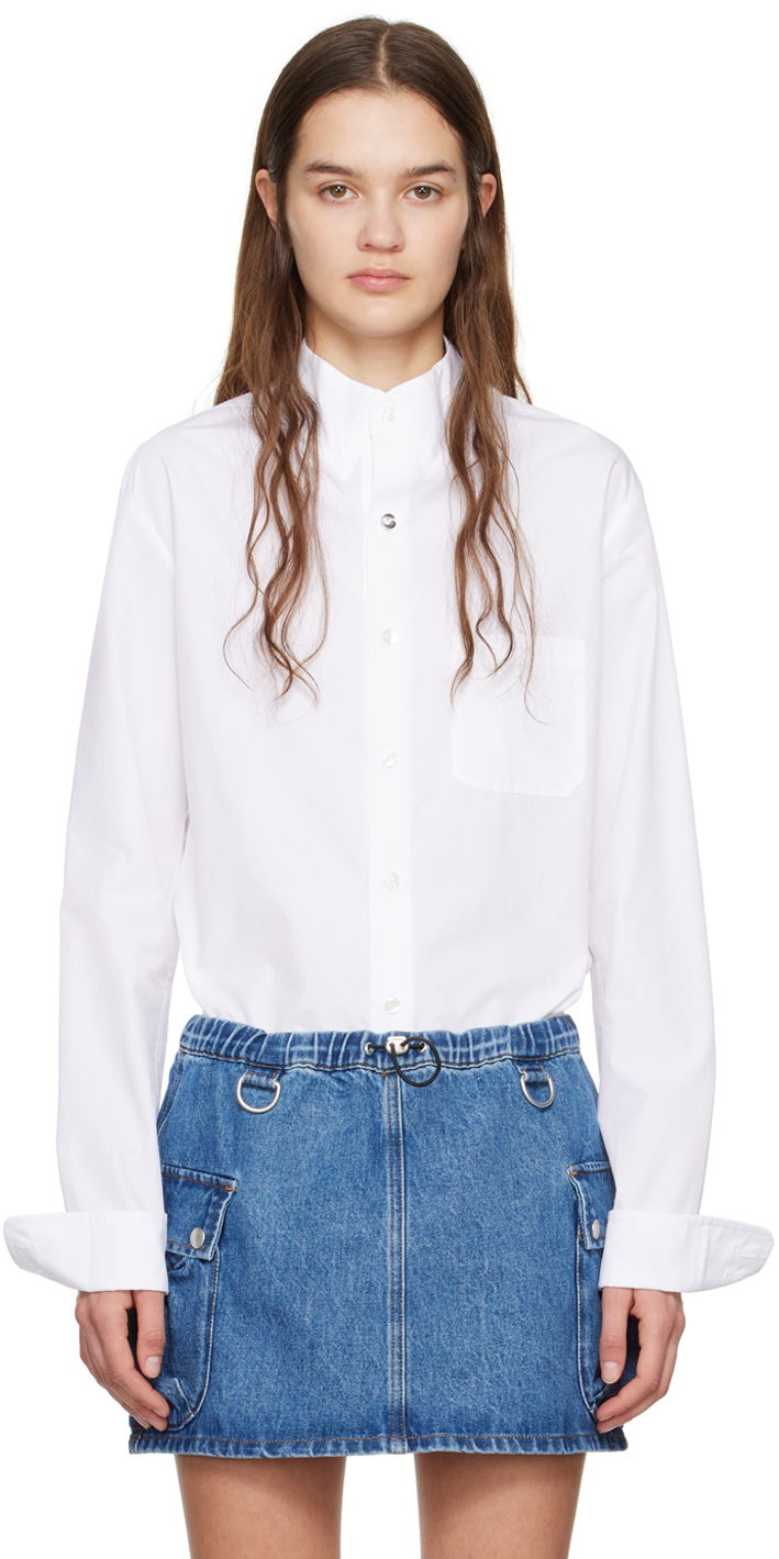 Сорочка Coperni Band Collar Shirt білий | COPCH34300