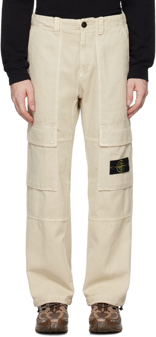 Штани карго Stone Island Beige Relaxed-Fit Cargo Pants бежевий | 811530601