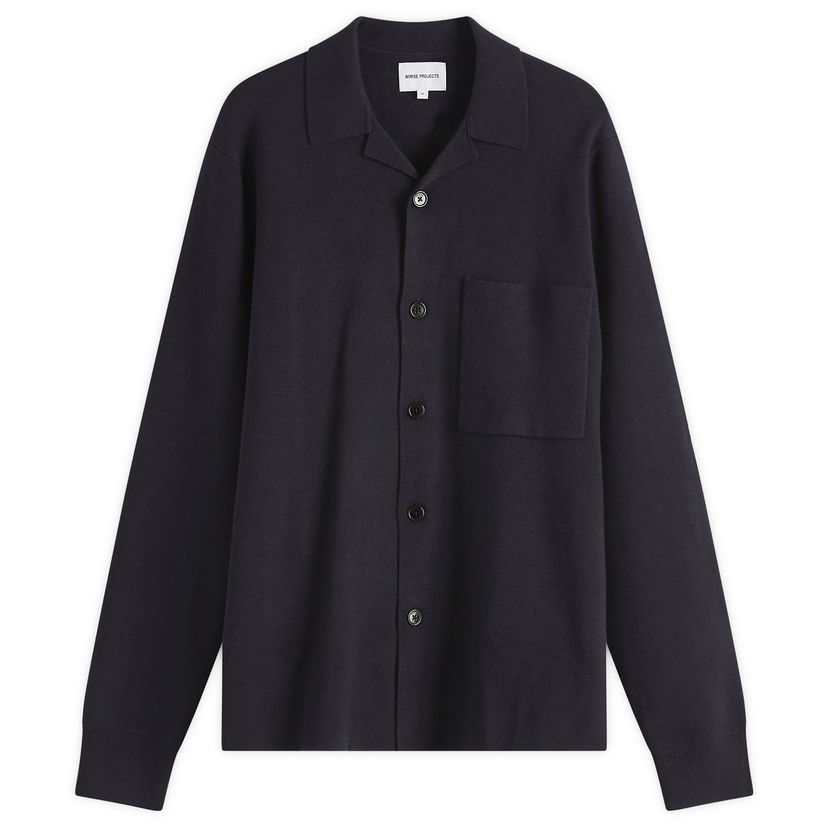 Сорочка NORSE PROJECTS Norse Projects Nicolai Merino Cotton Cardigan, Size Large темно-синій | N45-0619-7004