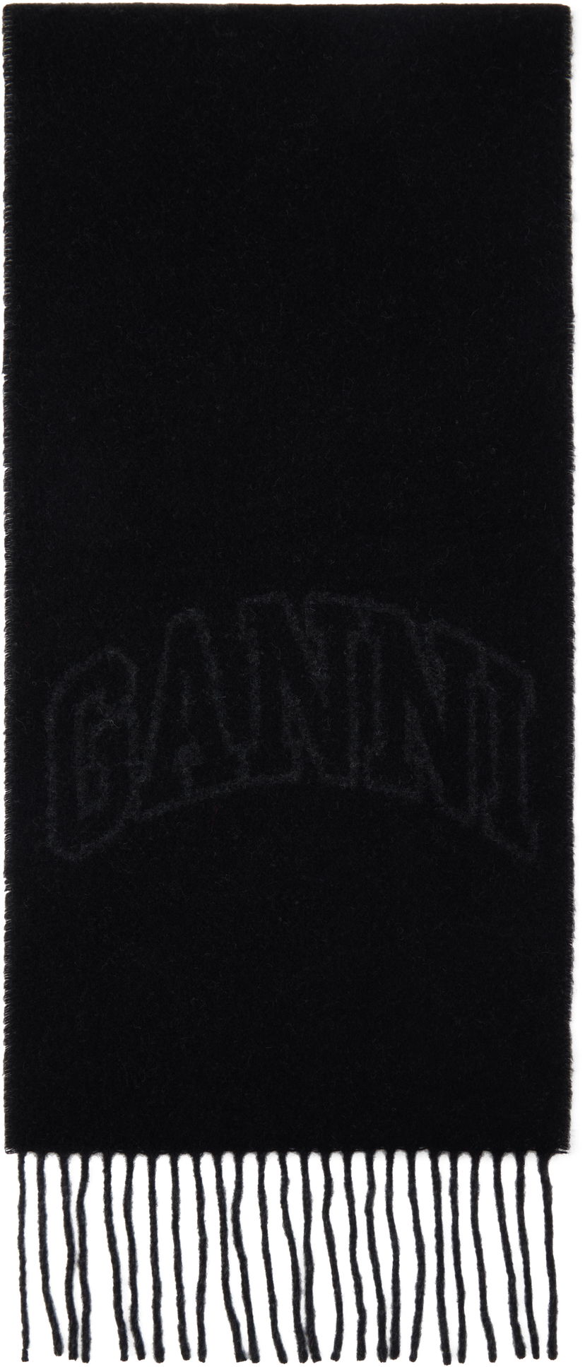 Шарф GANNI Ganni Fringed Wool Scarf чорний | A6423