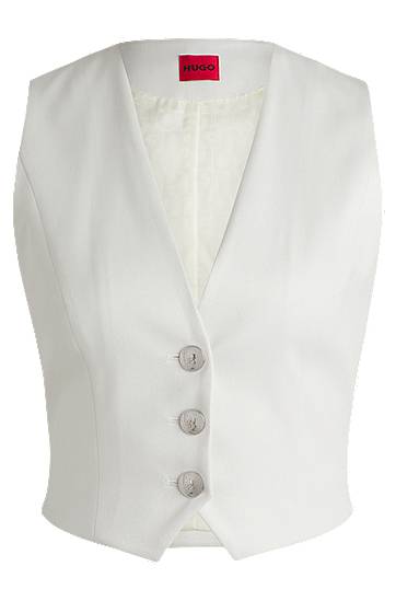 Жилет BOSS Shimmer Waistcoat білий | 50537760
