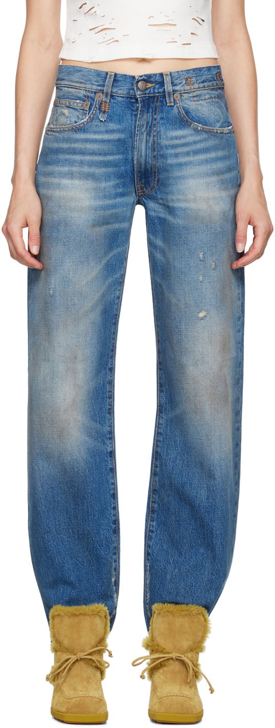 Джинси R13 R13 Alice Slim Straight-Leg Jeans Синій | R13WD086 D145A
