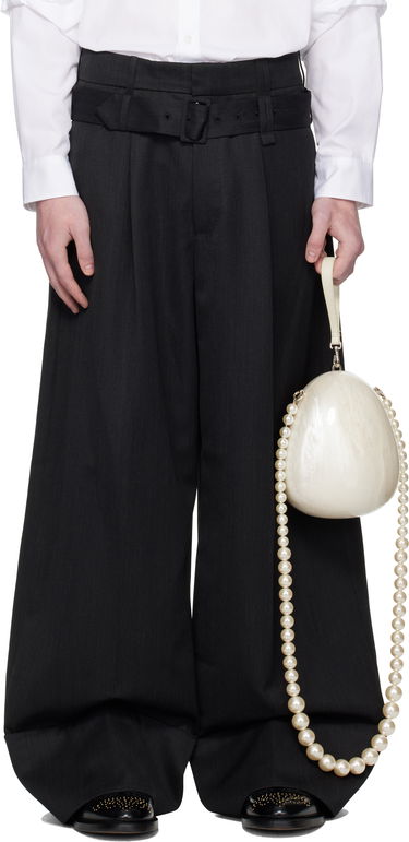 Штани Simone Rocha Simone Rocha Wide Leg Multi Belt Loop Trousers чорний | 4159 1217, 0