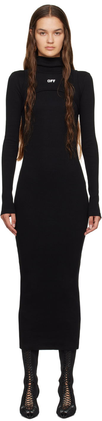 плаття Off-White Black Off Stamp Maxi Dress чорний | OWDB495F23JER0011001