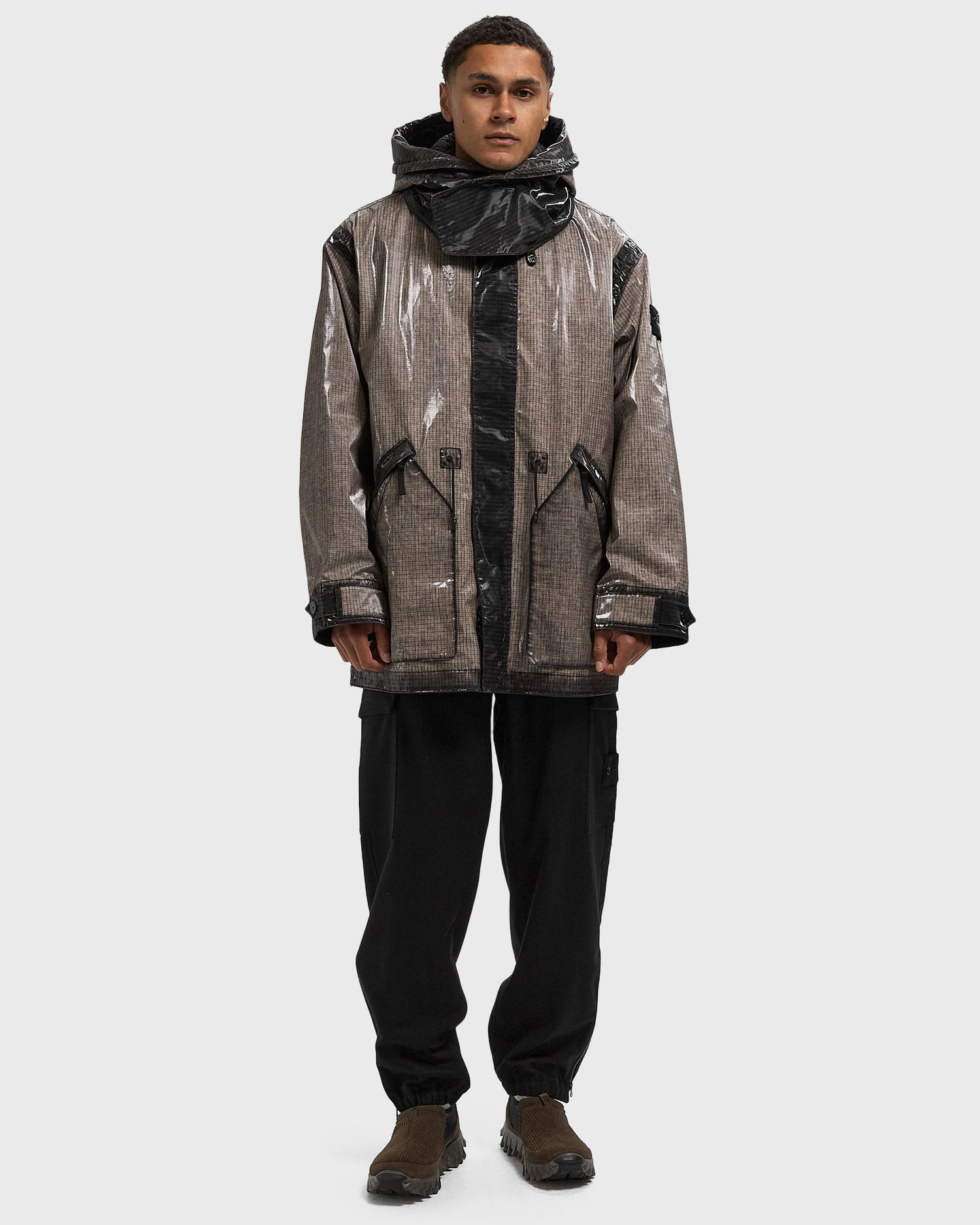 Штани карго Stone Island Fleece Cargo Trousers with Elastic Waist and Zipped Cuffs чорний | K2S153100021S0F24.V0029, 1