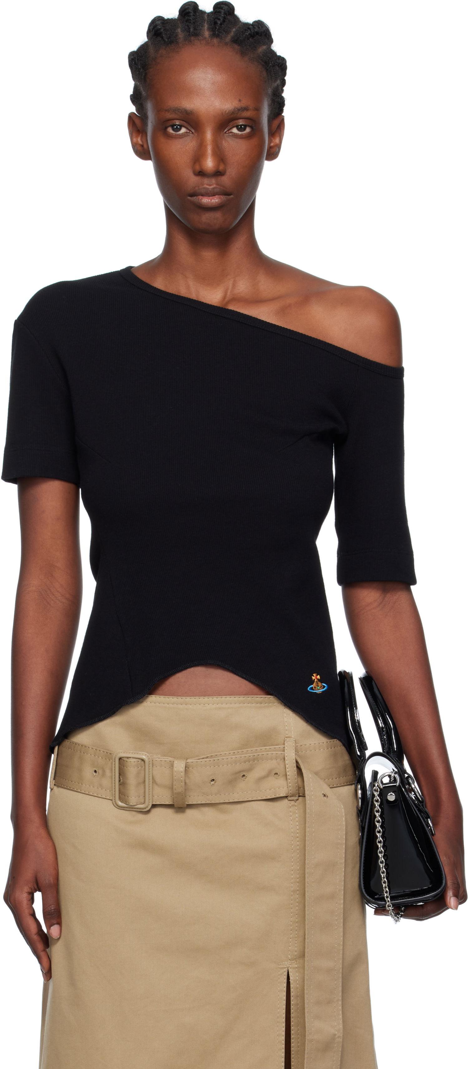 Футболка Vivienne Westwood Vivienne Westwood Asymmetrical Shoulder T-Shirt чорний | 1G010010-J009C-, 0