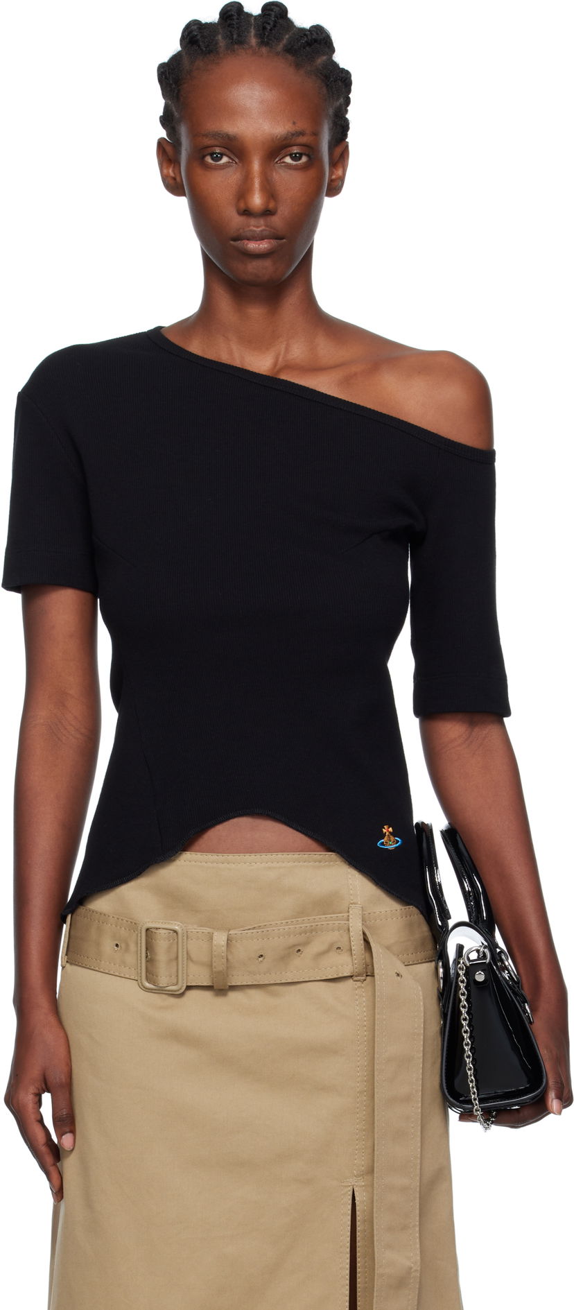 Футболка Vivienne Westwood Vivienne Westwood Asymmetrical Shoulder T-Shirt чорний | 1G010010-J009C-