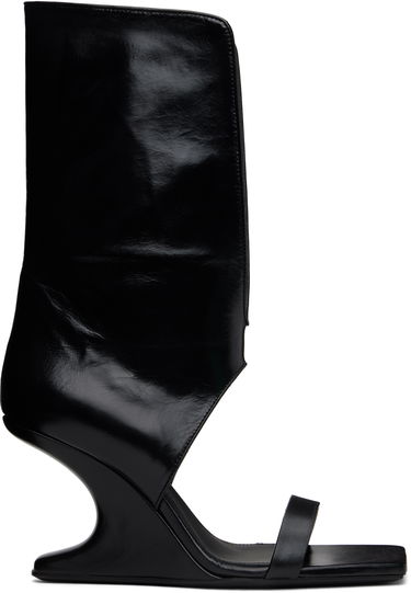 Кросівки та взуття Rick Owens Rick Owens Hollywood Winged Cantilever Heeled Sandals чорний | RP01E7853 LGT, 0