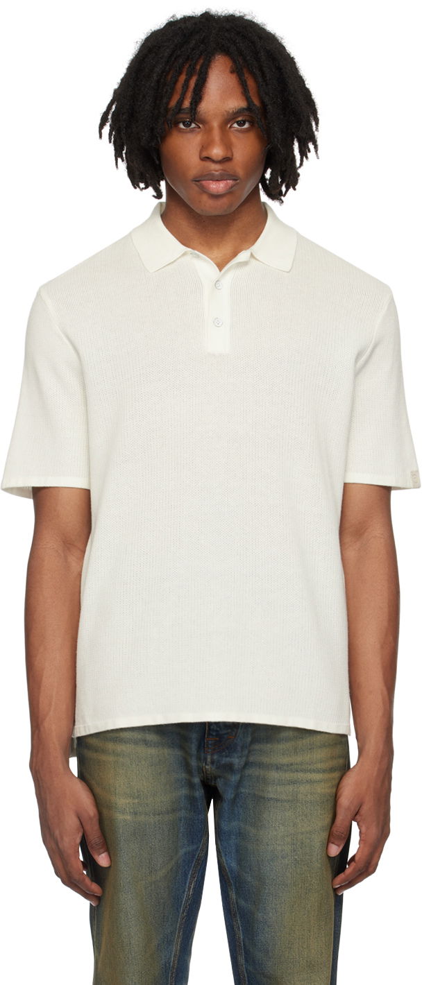 Сорочка поло rag & bone Rag & Bone Harvey Knit Polo білий | MBS22HS019UC19