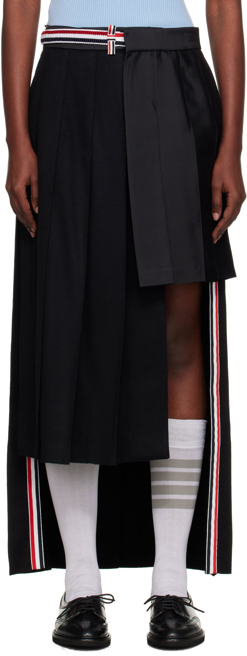 Спідниця Thom Browne Wrap Pleated Midi Skirt чорний | FGCA33C-07962