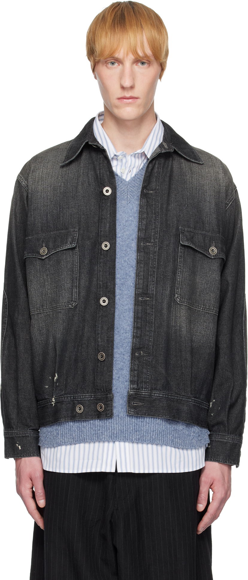 Куртка Maison Margiela Maison Margiela Distressed Denim Jacket чорний | S50AM0649 M30025