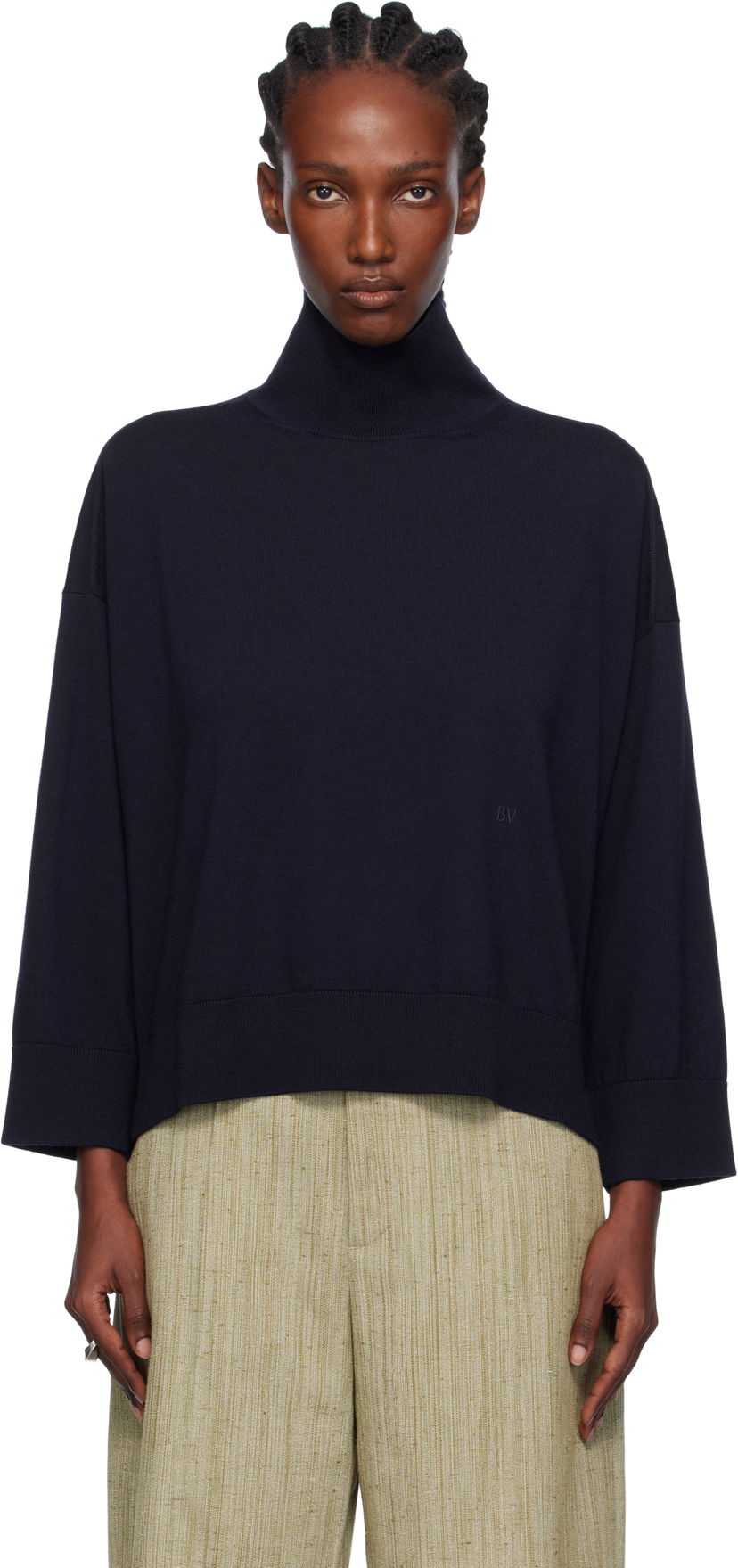Cветр Bottega Veneta Bottega Veneta Classic Wool Turtleneck темно-синій | 753815 V37J0