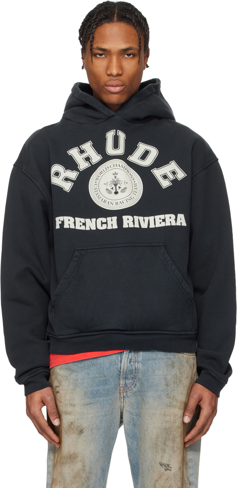 Світшоти Rhude Rhude 'French Riviera' Graphic Hoodie чорний | RHPS25HO04012