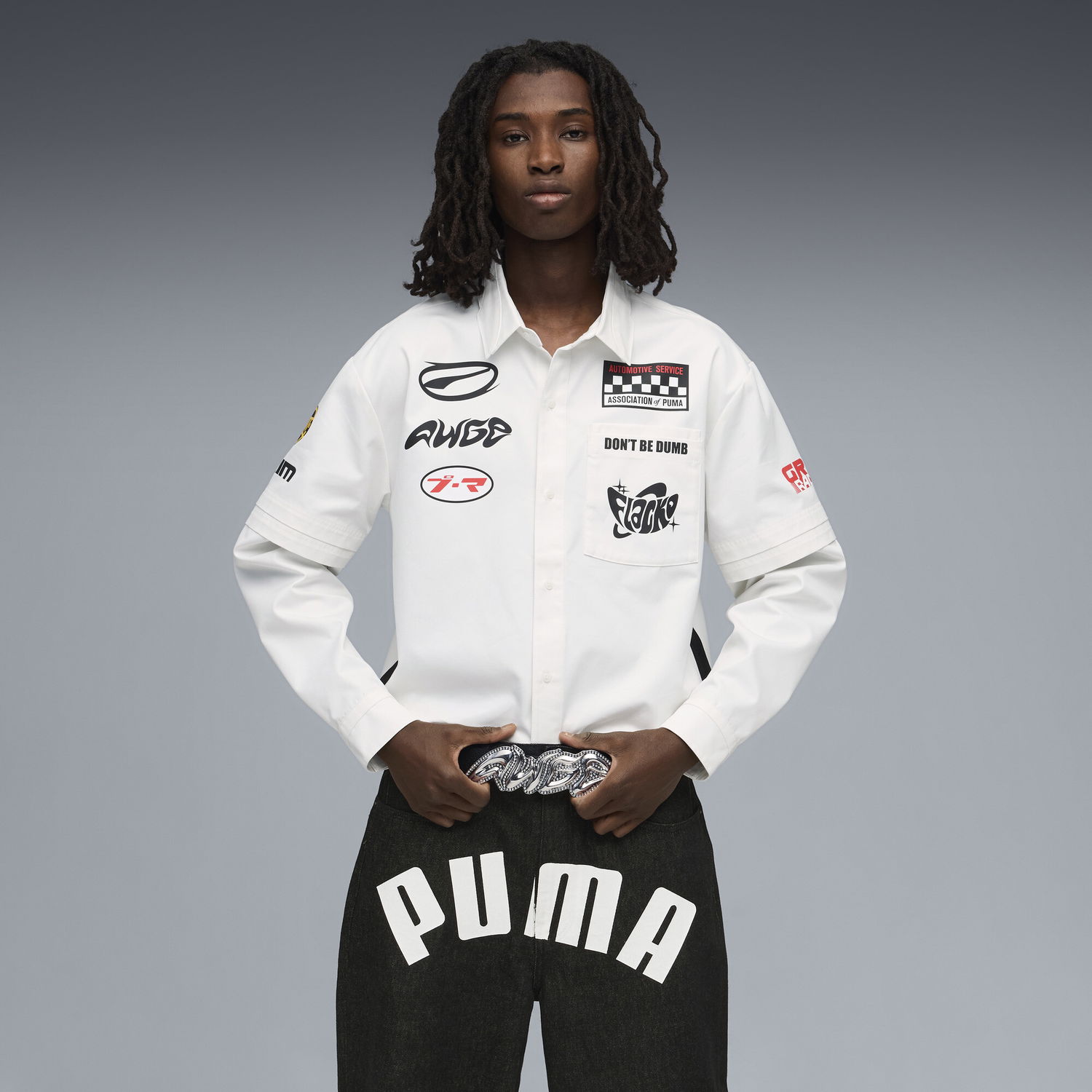 Ремені Puma A$AP ROCKY x PUMA AWGE Studded Rhinestone Buckle Belt чорний | 055008_01, 1