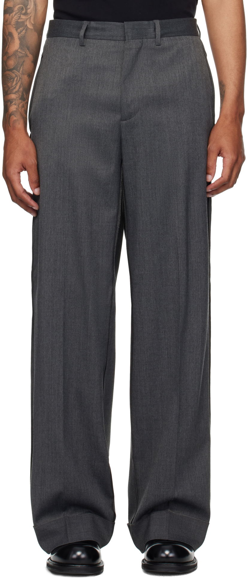 Штани Maison Margiela MM6 Maison Margiela Rolled Cuff Trousers Сірий | SH0KA0047 S47848