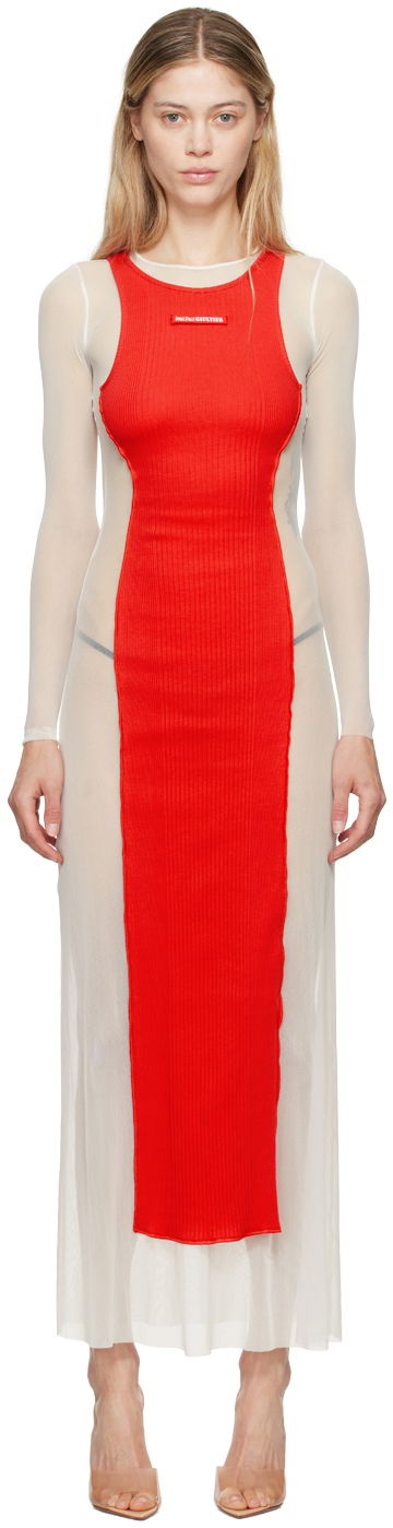 плаття Jean Paul Gaultier 'The Long Petit Grand' Maxi Dress Червоний | 24/30-F-RO191B-T001-0130